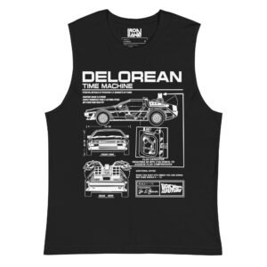 DeLorean Time Machine Blueprint Muscle Shirt – Back to the Future Tech | IronLane