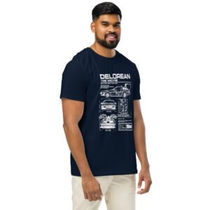 DeLorean Time Machine Blueprint Organic Tee – Back to the Future Style | IronLane