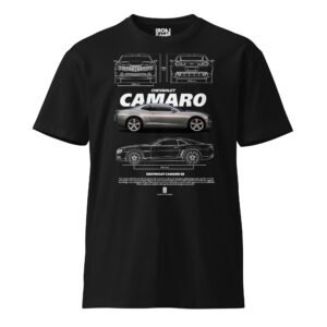 Chevrolet Camaro SS Premium Tee – V8 Muscle Technical Blueprint | IronLane